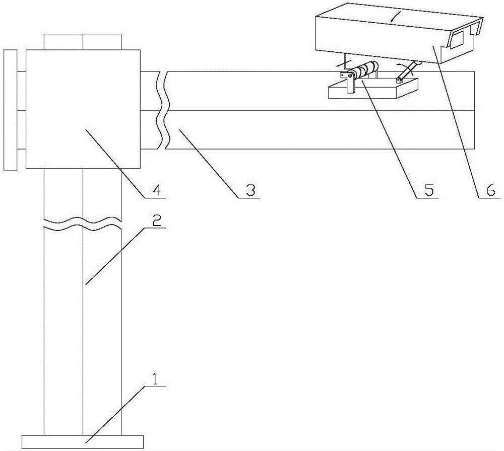 Intelligent public transportation road condition and regulation violation monitoring and shooting device provided with split joint type cross rod