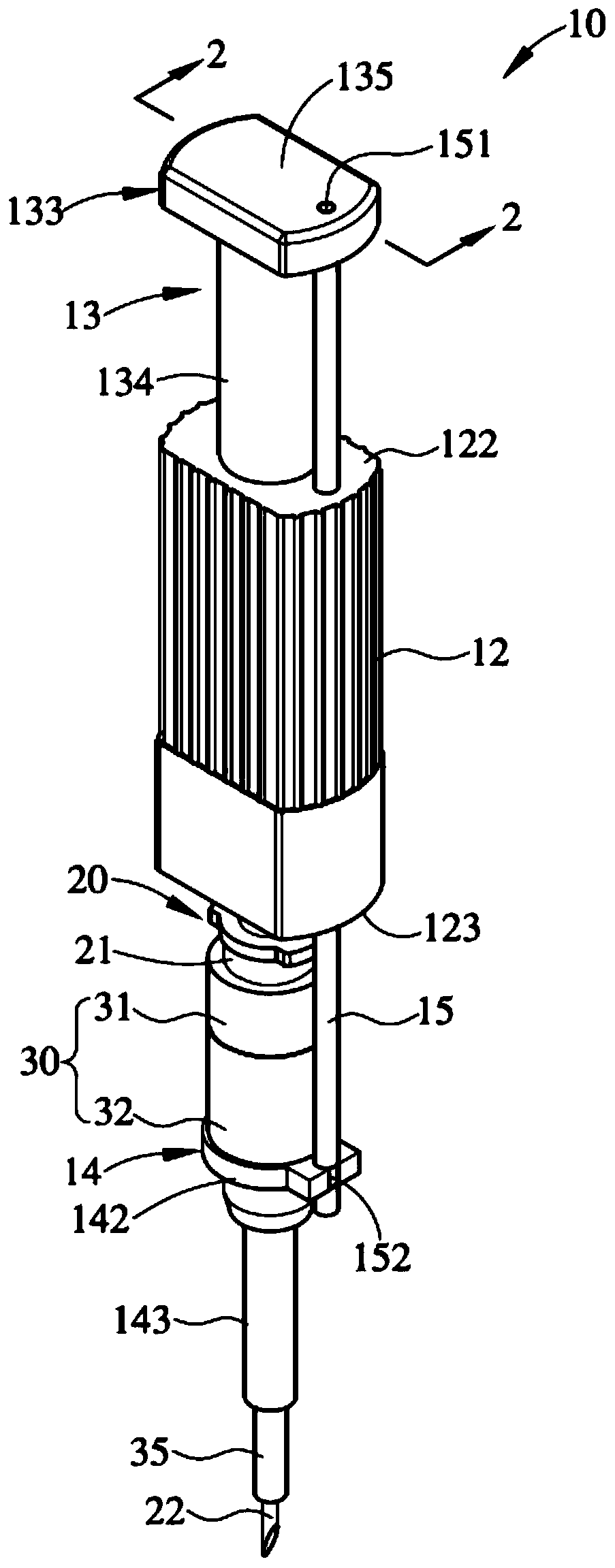 Disposable hair transplant apparatus with needle