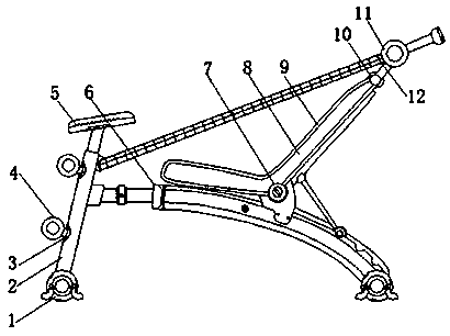 Folding abdominal muscle enhancing exercise device for physical training