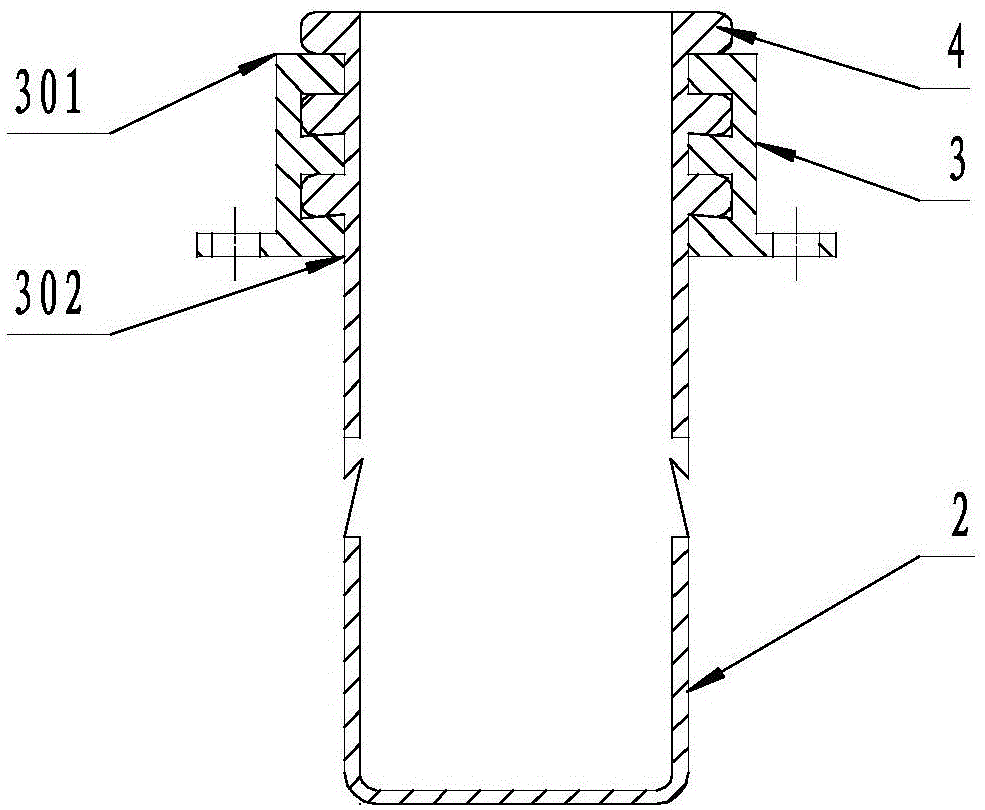 Anti-drop and sealing device for filter bag of electropulsing bag type dust collector