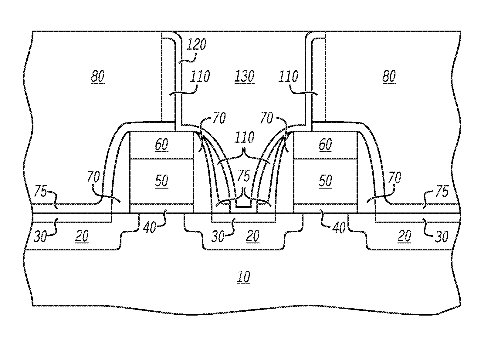 Method of blocking a void during contact formation process and device having the same