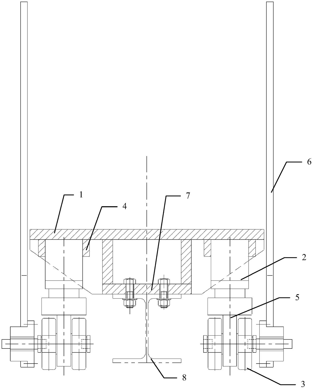 Moving device for cooling machine modular installation