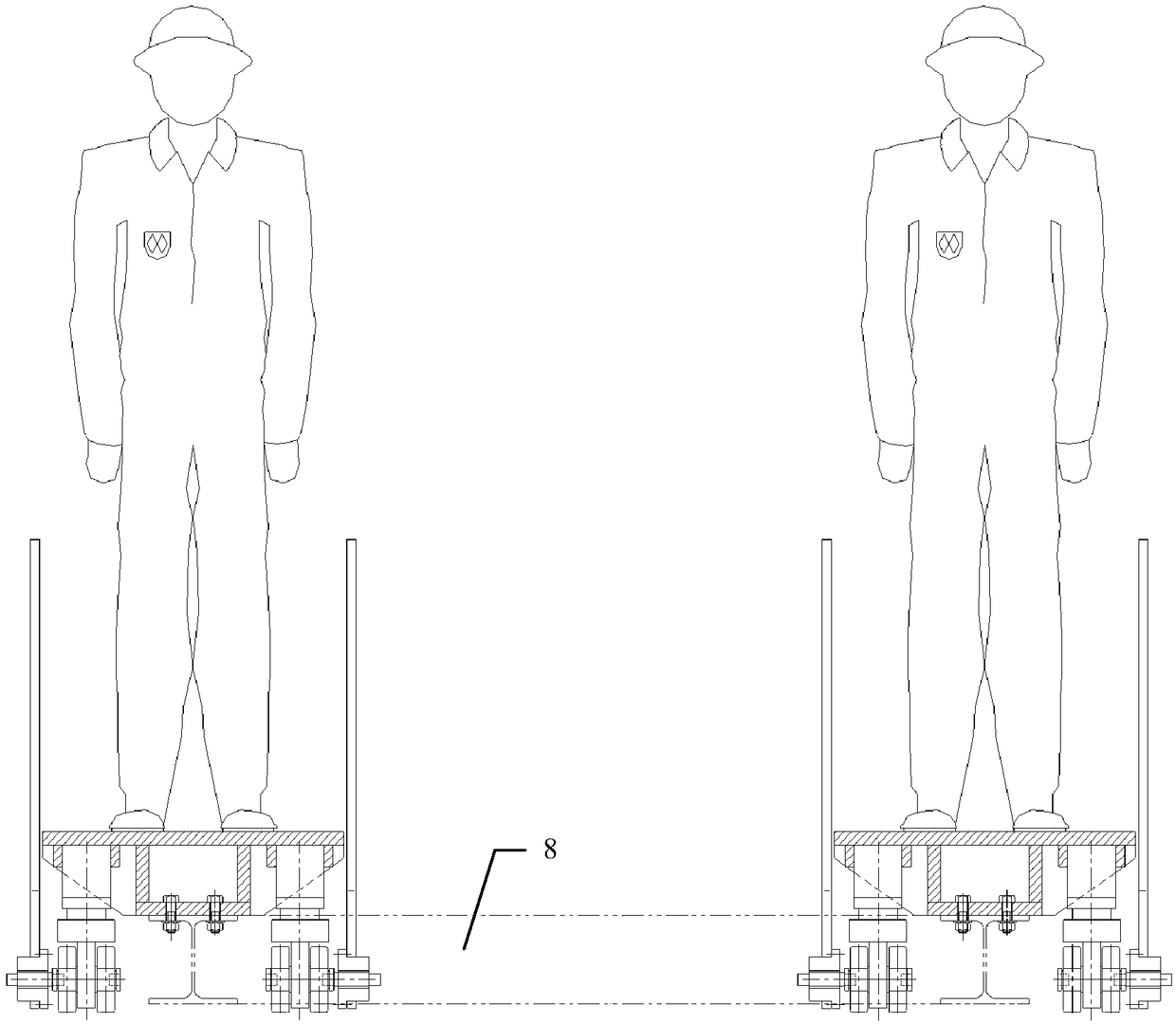 Moving device for cooling machine modular installation