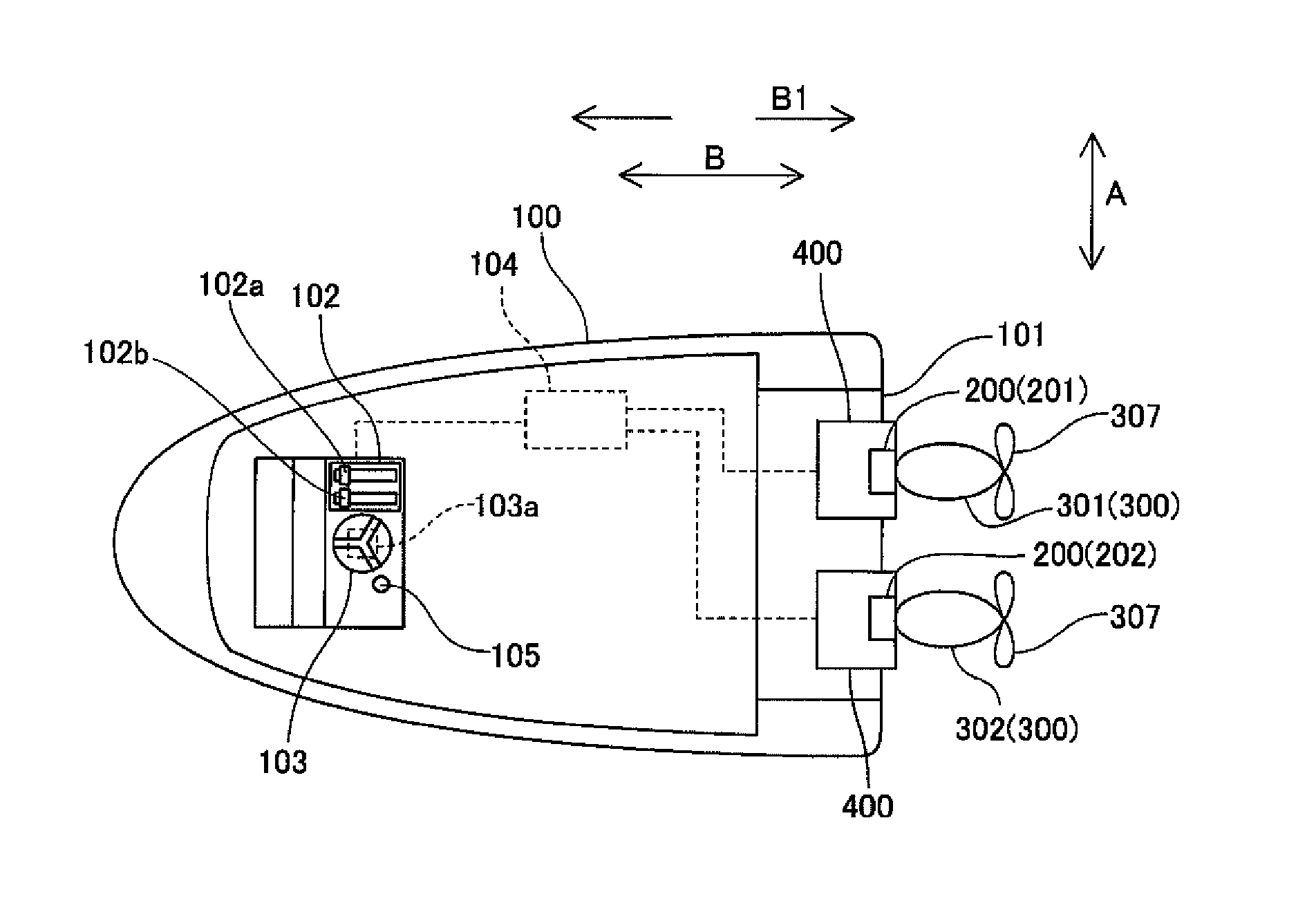 Marine vessel propulsion system and marine vessel including the same