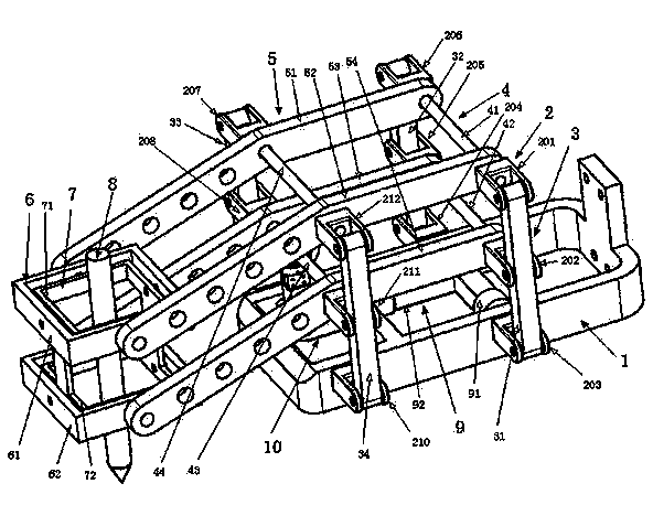 Bottom-driven-type double-parallelogram unlimited rotation bevel cutting head