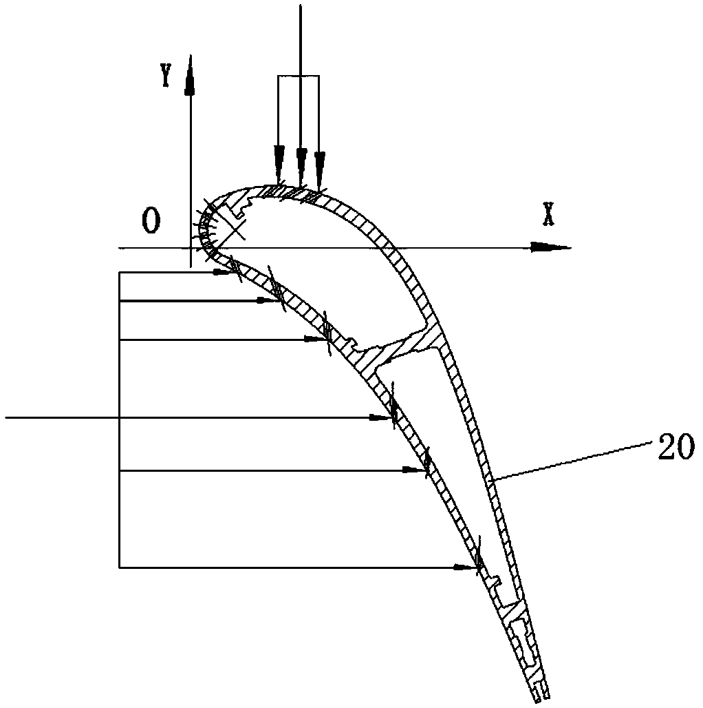 Laser processing method for air film holes of high-pressure turbine guiding blade