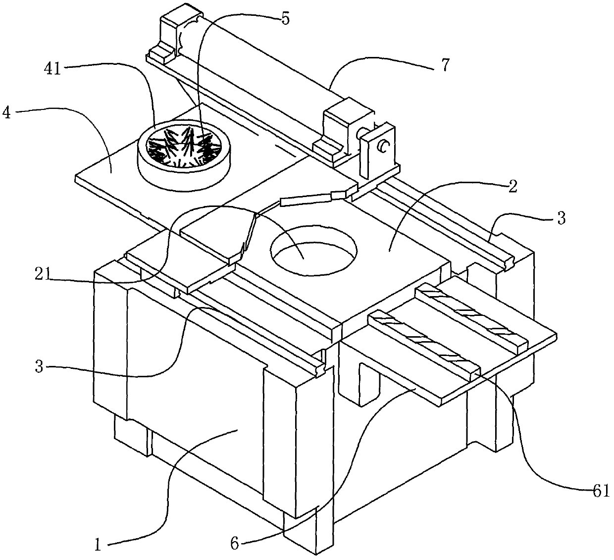 Working table structure of vertical internal broaching machine