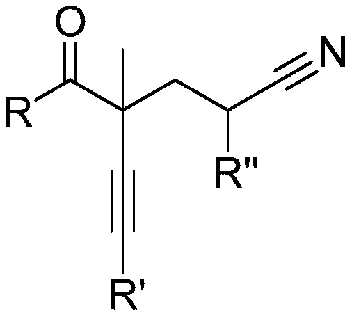 Method for preparing alpha-alkynyl gamma-cyano functionalized ketones from allyl alcohol