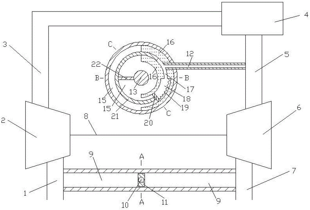 Chain type pipeline throat area adjusting system