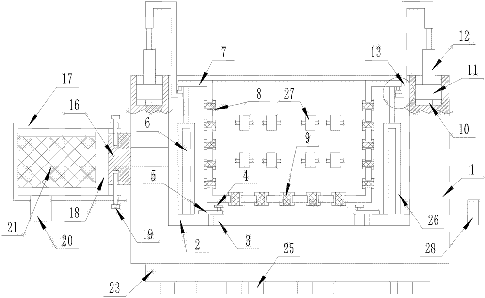 Lifting sludge collection sewage filtration device