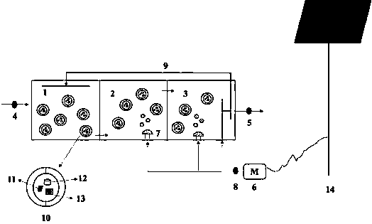 Integrated device and method for enhancing deep denitrification of A/O (anoxic-oxic) technology by introducing AMX (anammox) bacteria