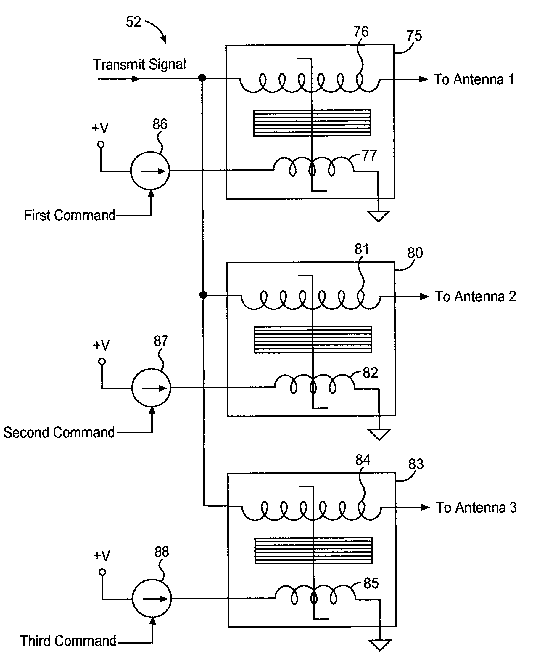 Transmit antenna multiplexing for vehicular passive entry systems