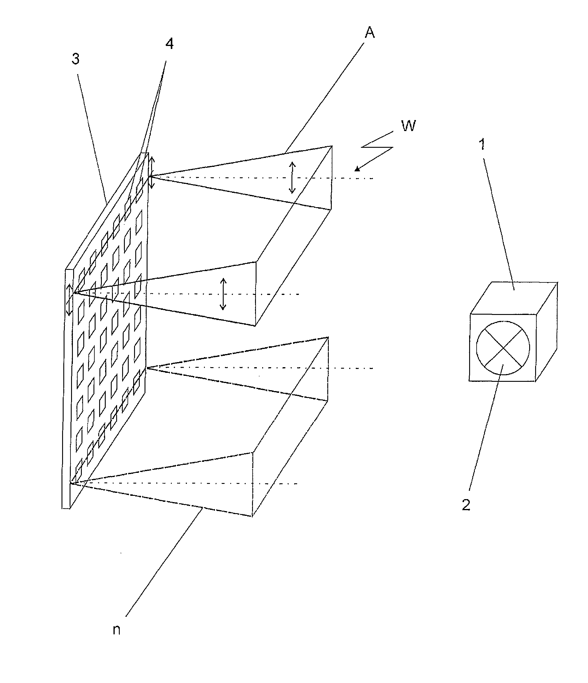 Holographic projection device for the reconstruction of scenes