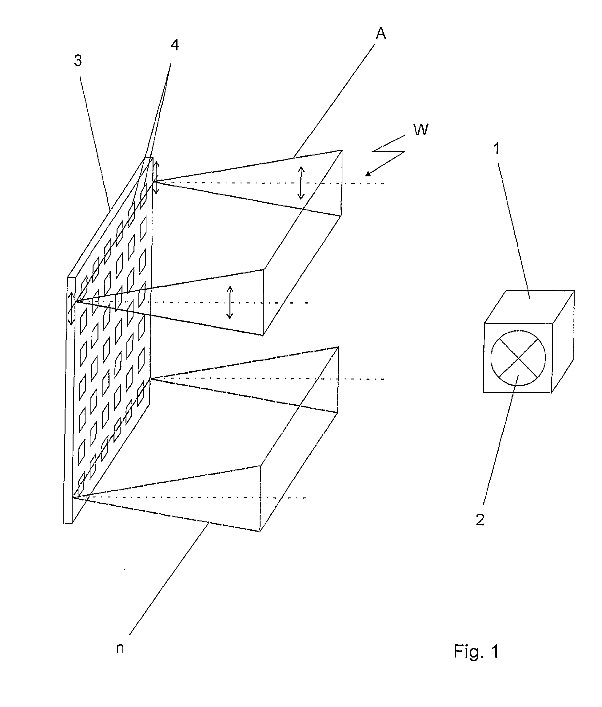 Holographic projection device for the reconstruction of scenes