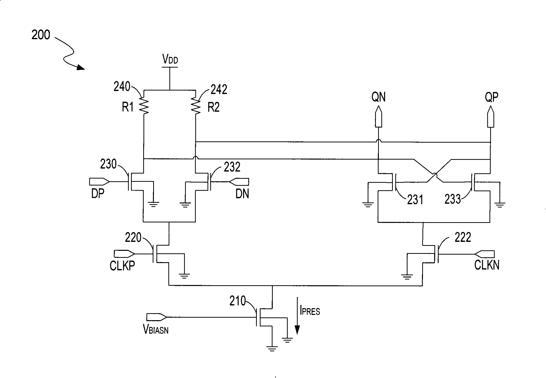 Frequency divider including latch circuits and method