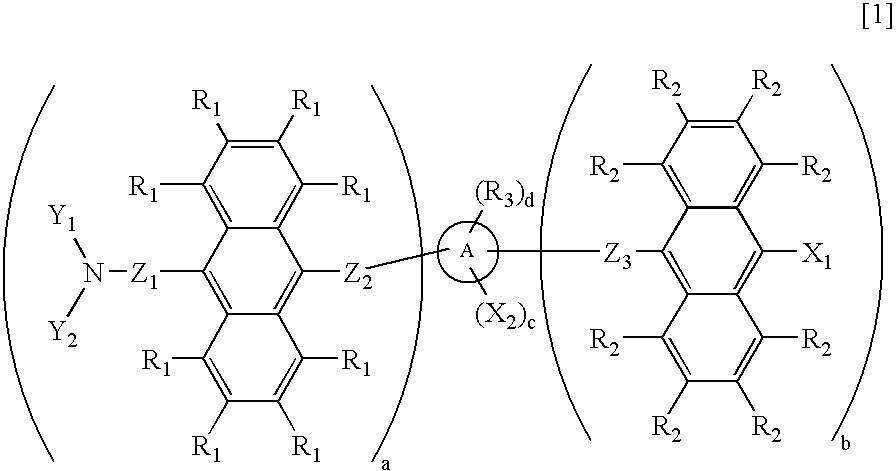 Anthryl derivative group substituted compound, and organic luminescent device making use of same