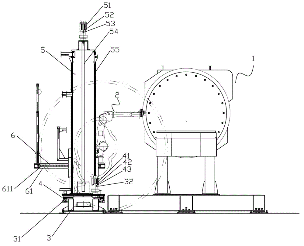 Double-layer telescopic welding robot system