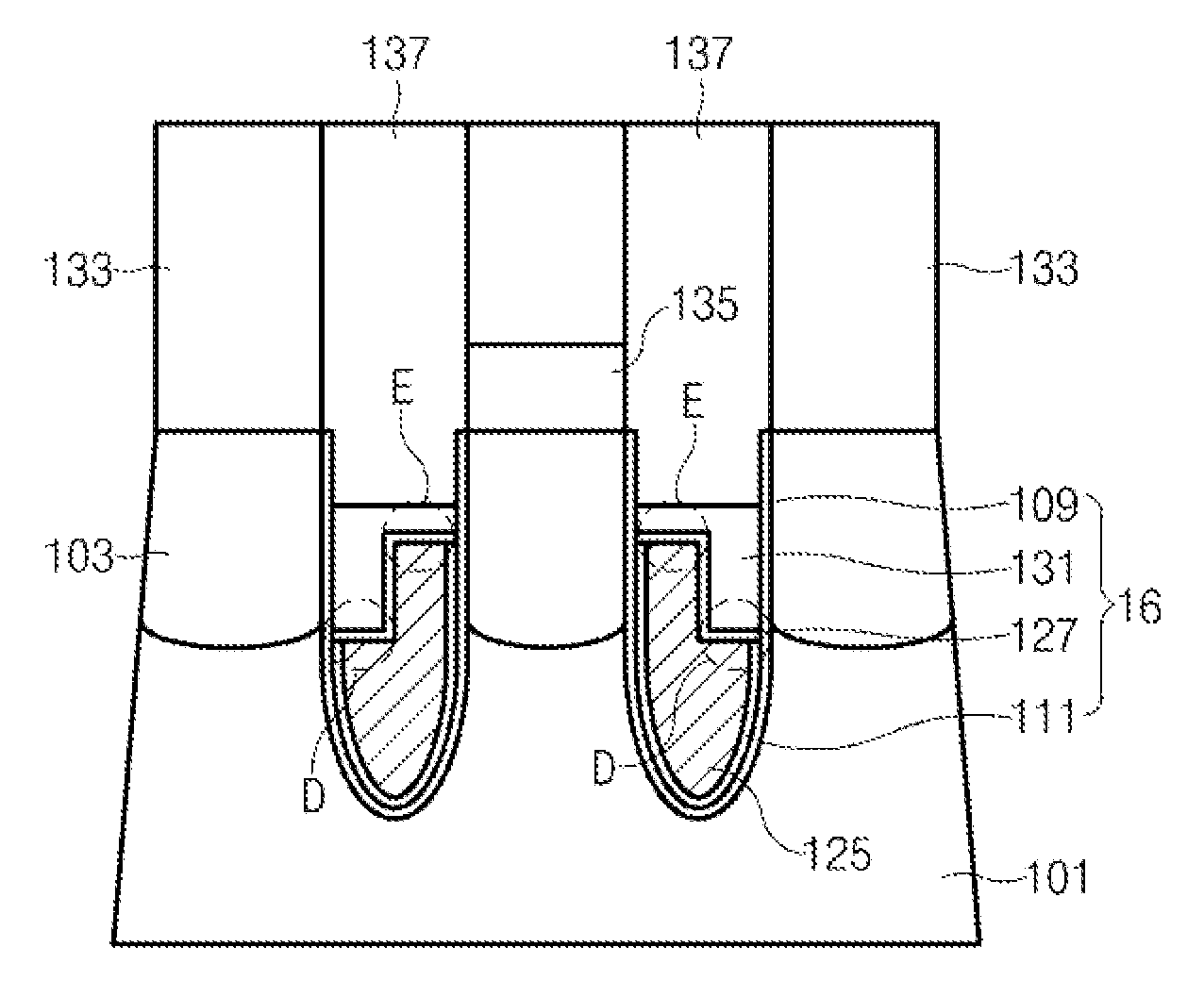 Semiconductor device having buried gate, method of fabricating the same, and module and system having the same