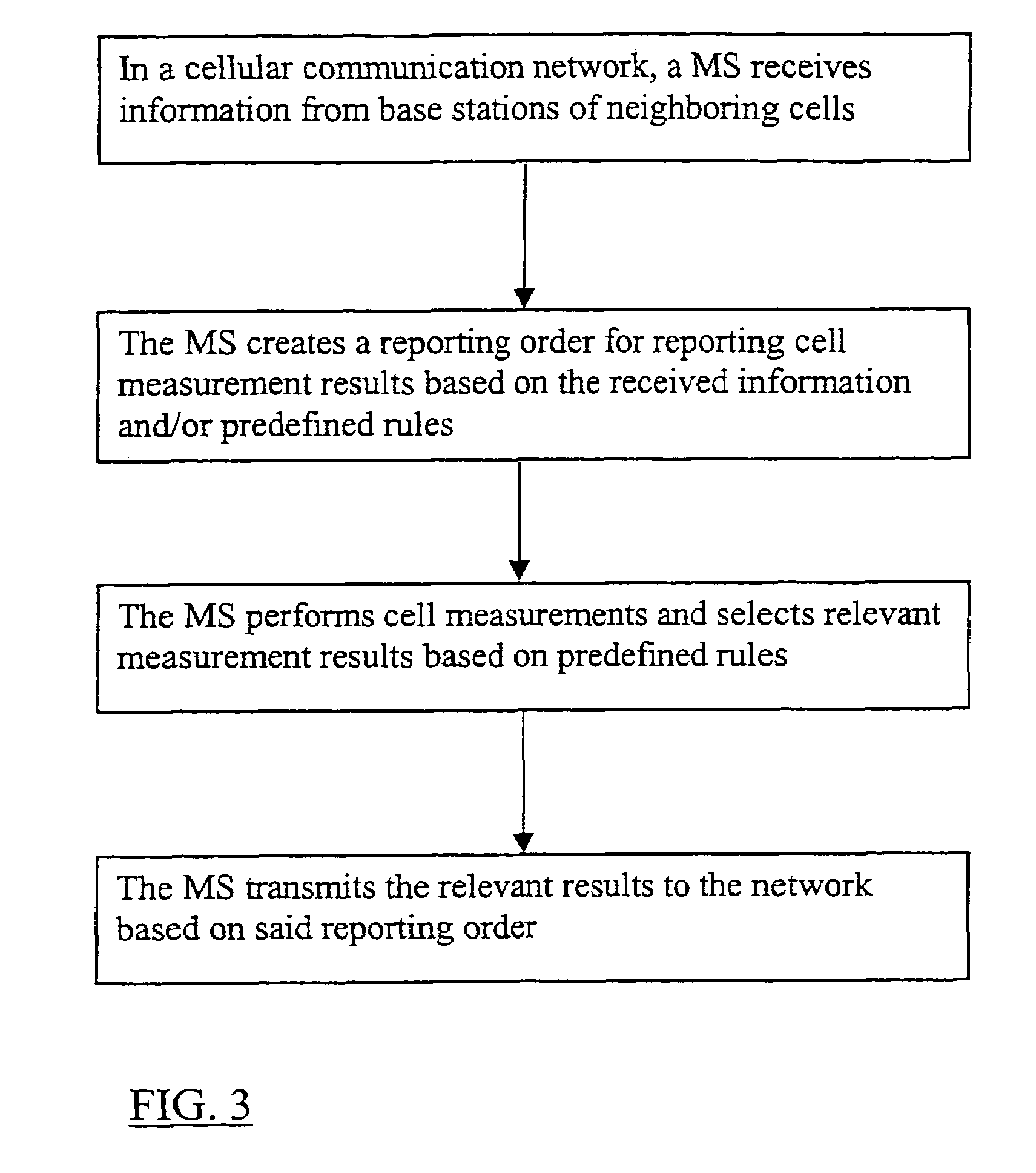 Reporting cell measurement results in a cellular communication system