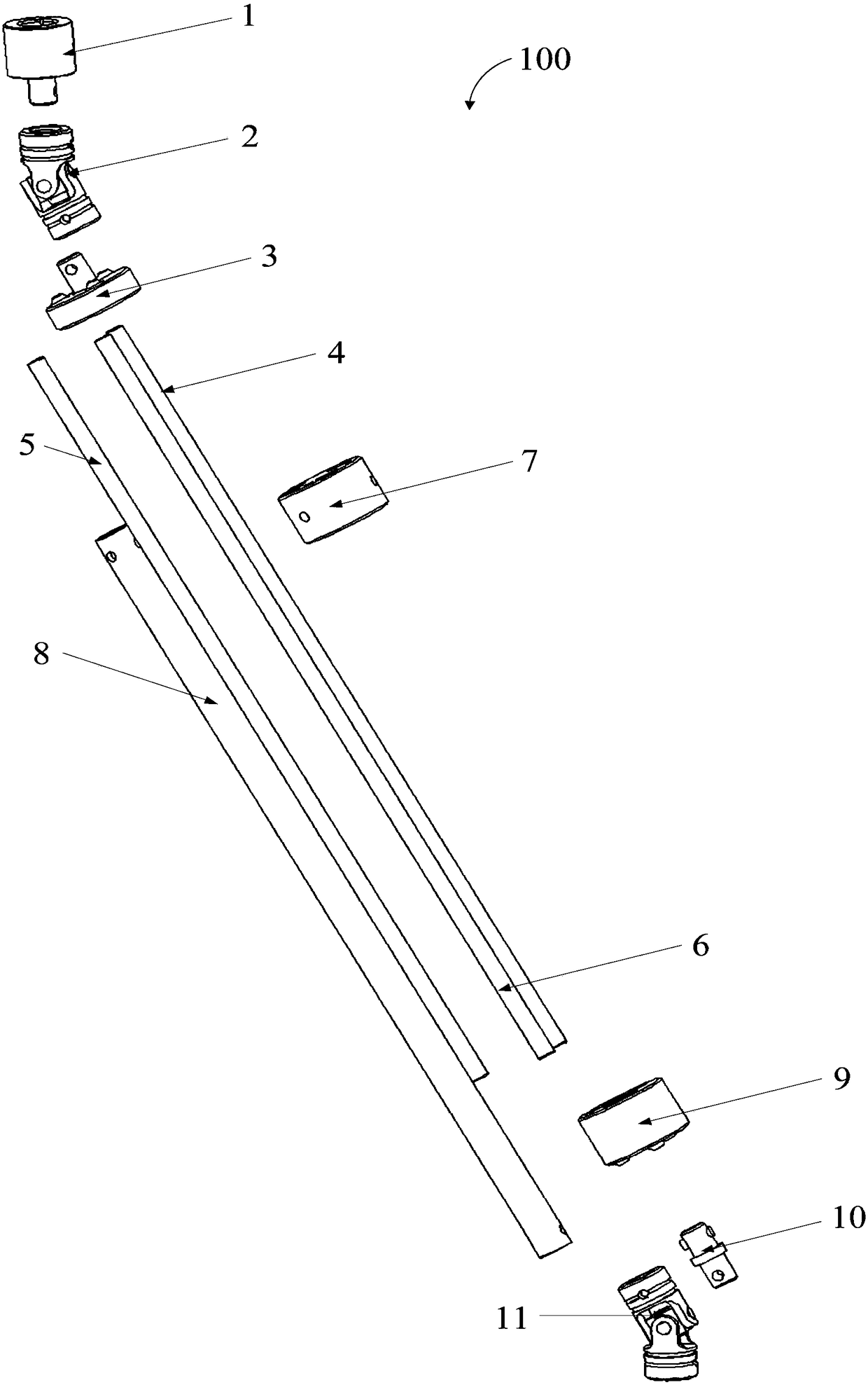 Center shaft transmission mechanism and parallel robot