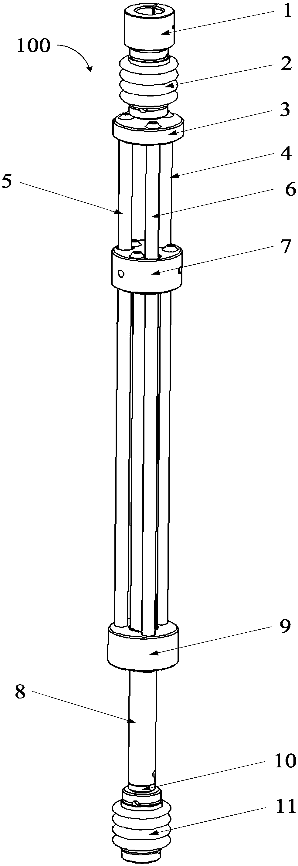 Center shaft transmission mechanism and parallel robot