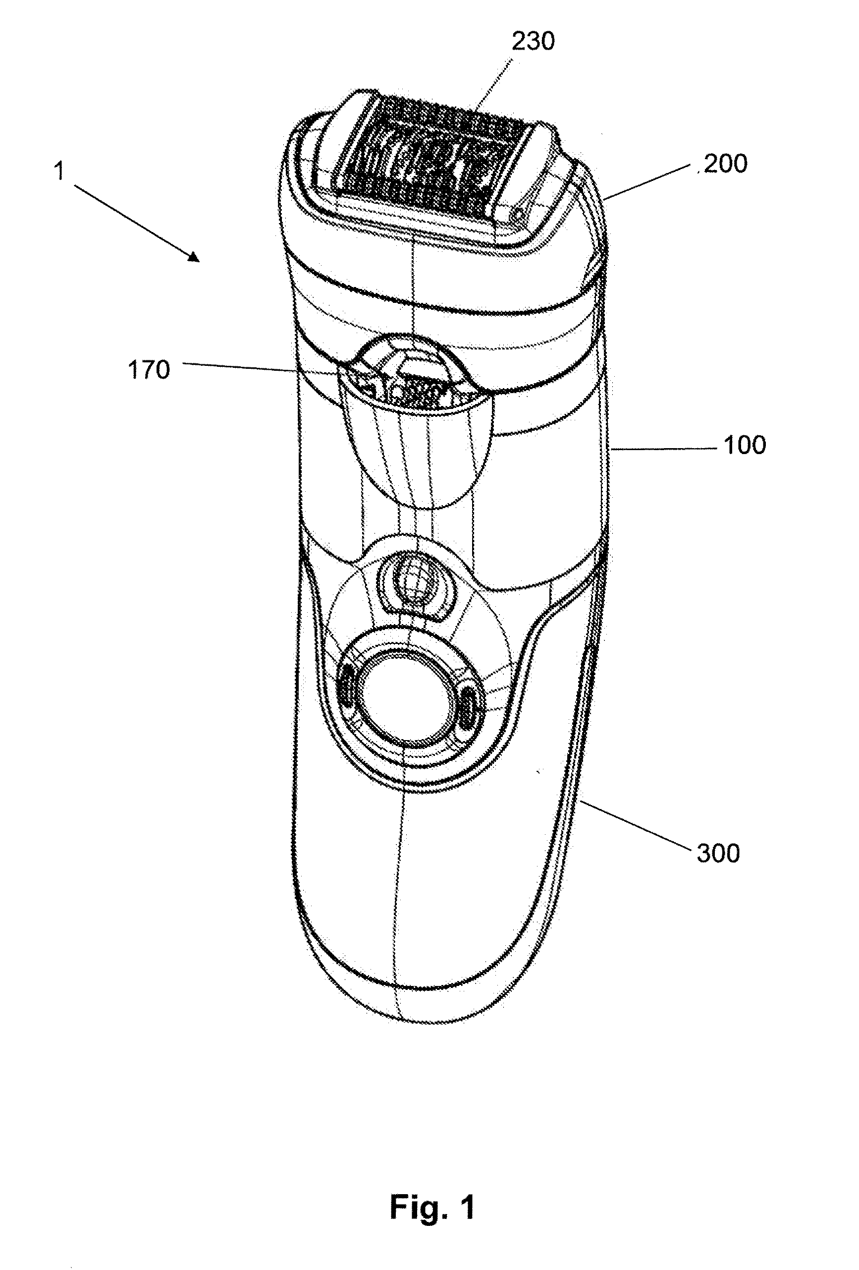 Body grooming device comprising an atomizer unit