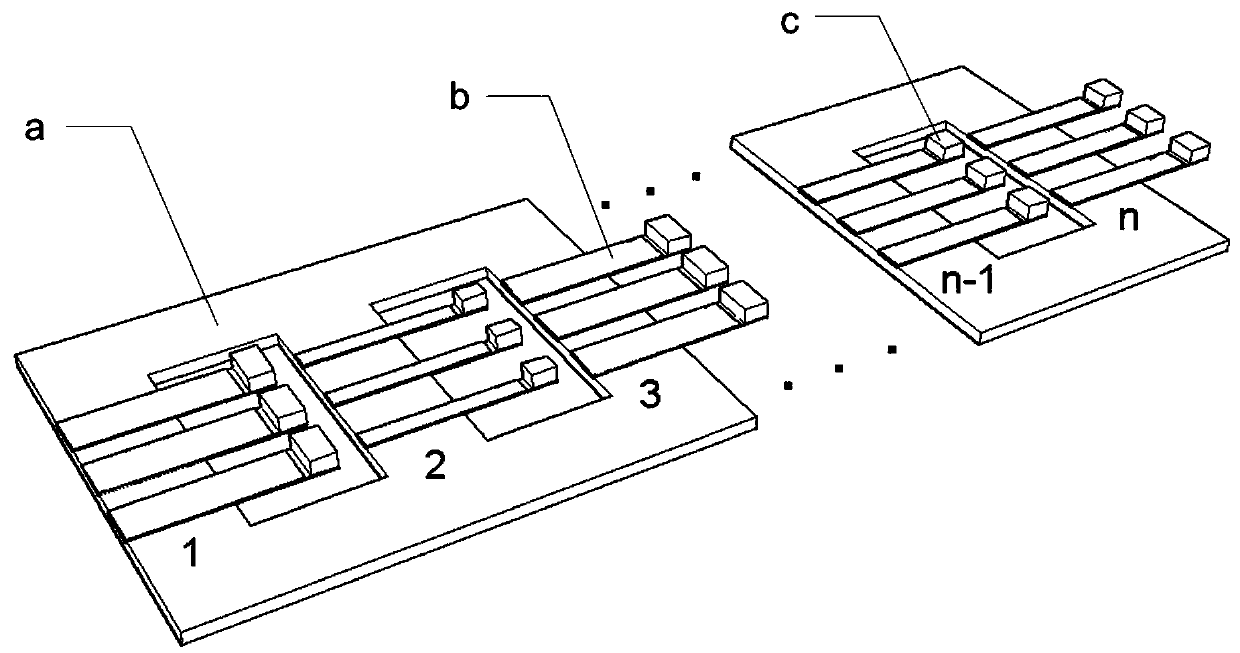 Bandwidth-adjustable n×3 dot matrix vibration energy harvester based on mode separation technology