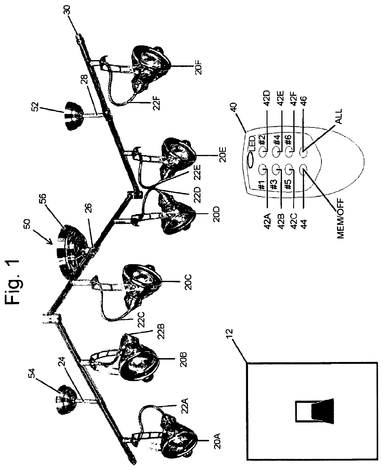 Remotely controllable track lighting system