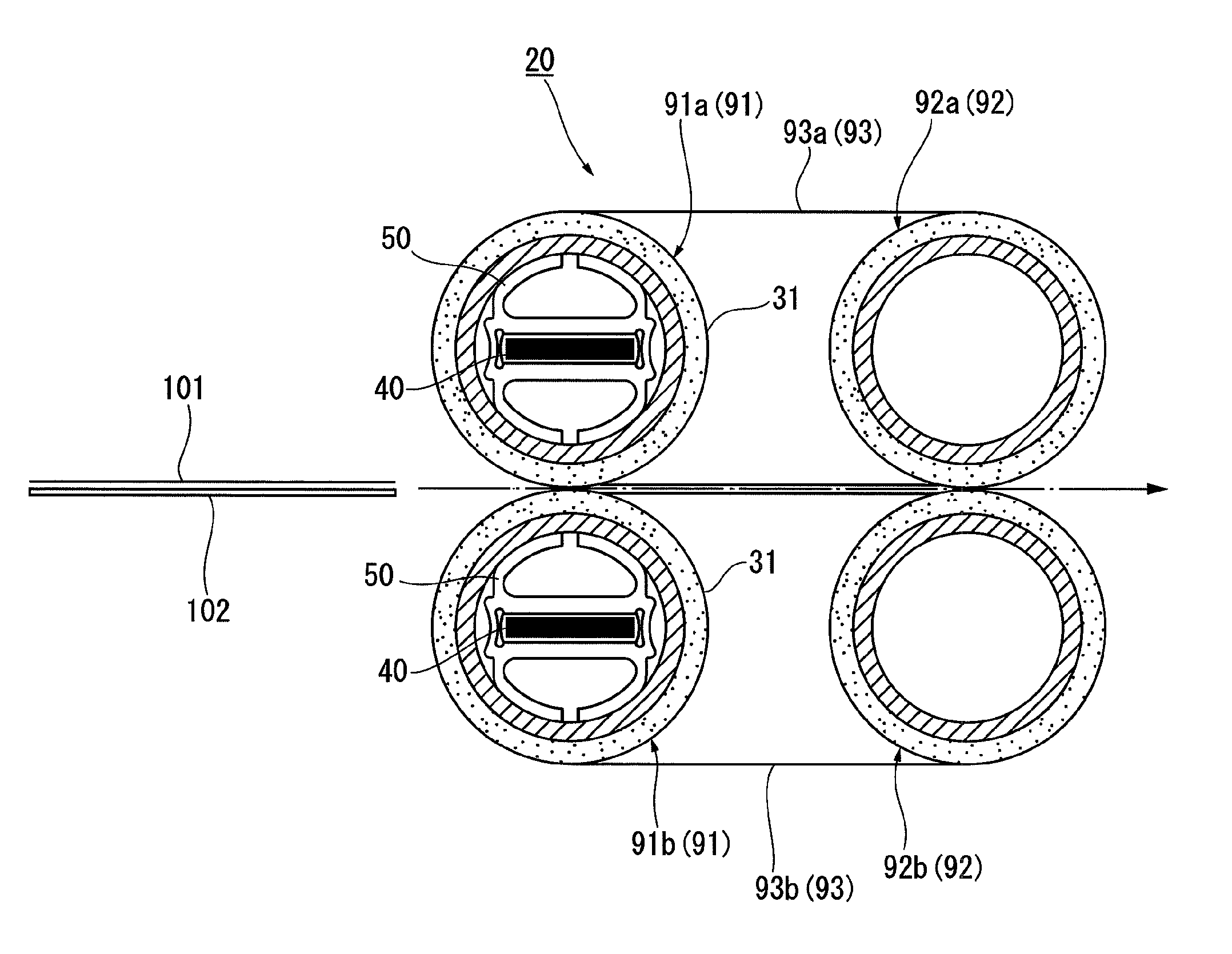 Laminating device and thermal pressure bonding and conveying device used in laminating device