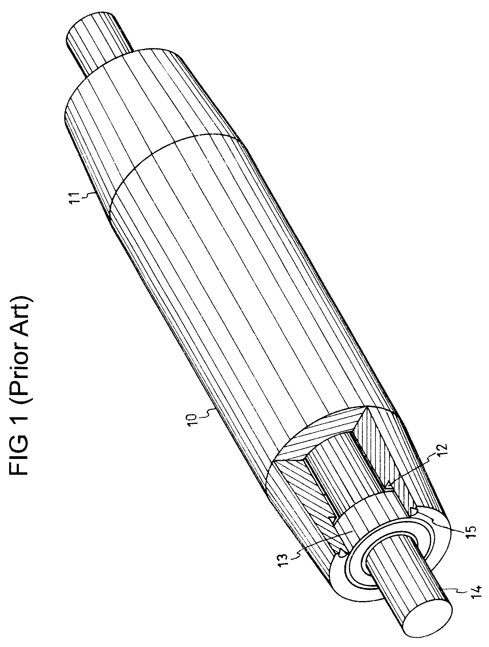 Concentric machining device for a roller