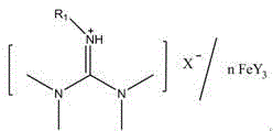 Novel guanidine magnetic ionic liquid and application thereof in removal of sulfur-containing organic matters in nonpolar solution