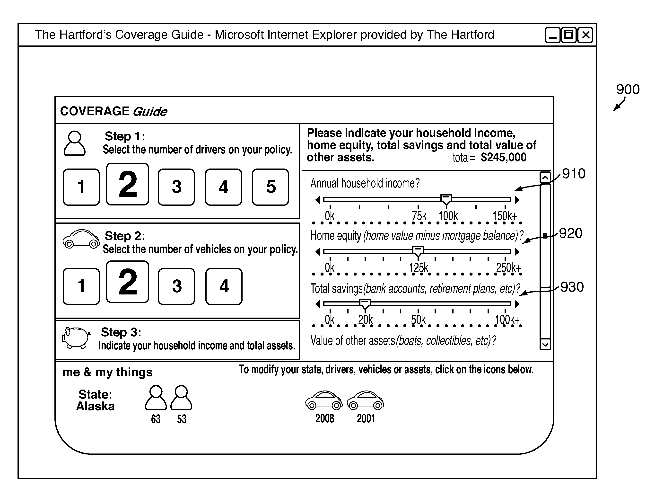 System and method for providing and displaying dynamic coverage recommendations