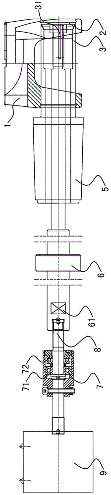 Positioning device for grooving of end tooth flange fork