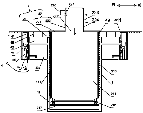 Multifunctional hidden-type garbage storage and transportation system