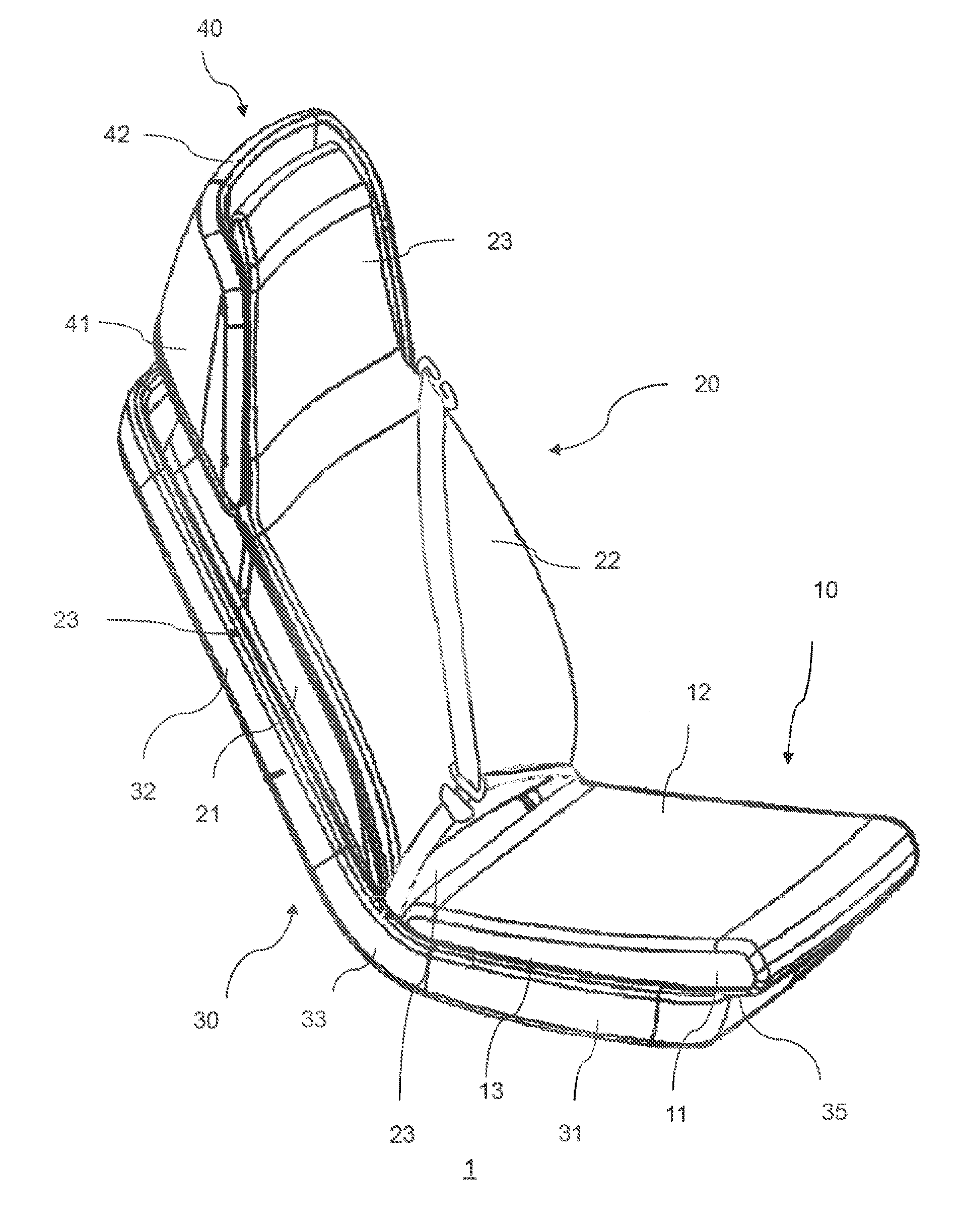 Vehicle seat, in particular a passenger seat for a bus