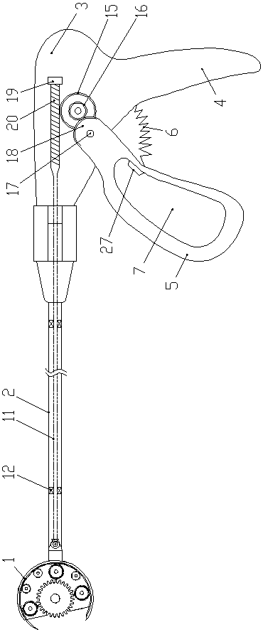 Electricsuturing needle holder of peritoneoscope