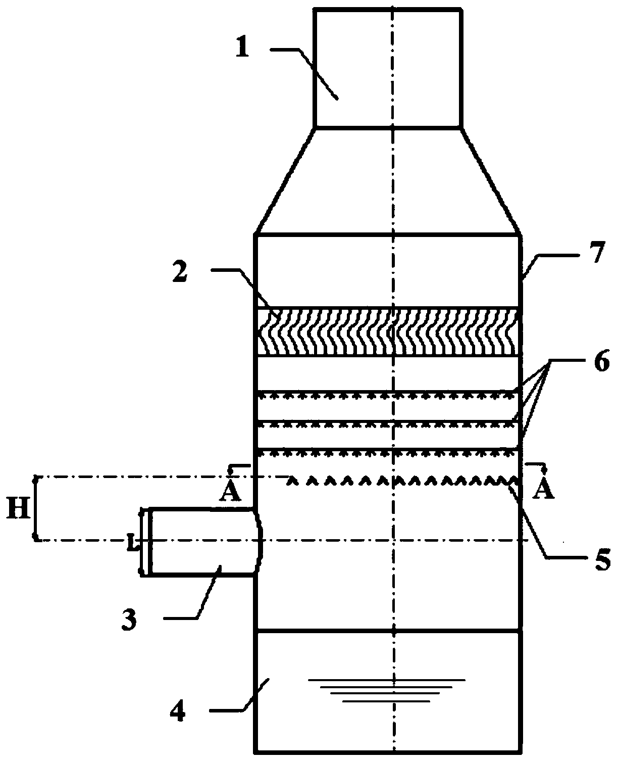 Airflow uniform distribution type wet-method smoke desulfurization and absorption tower