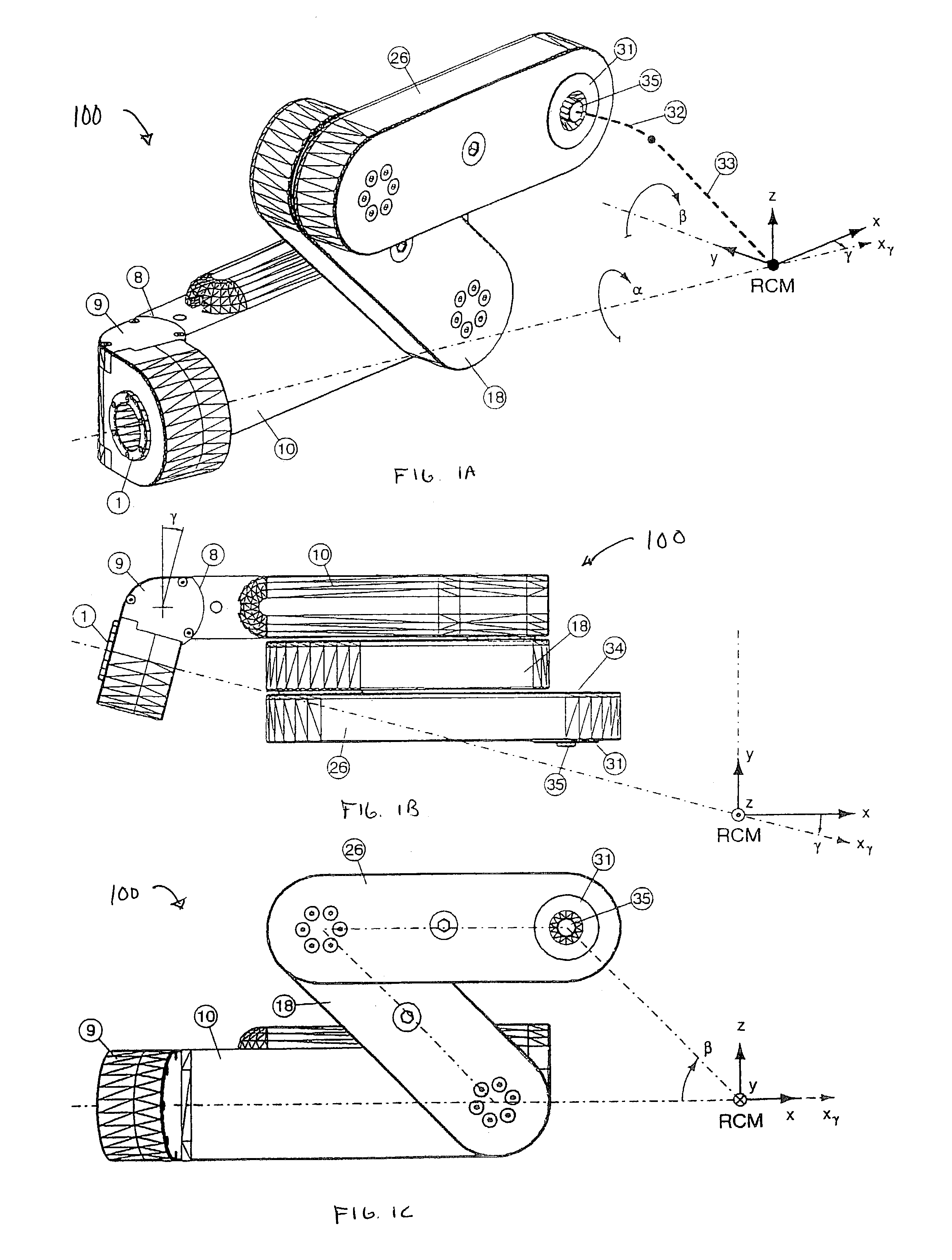 Remote center of motion robotic system and method