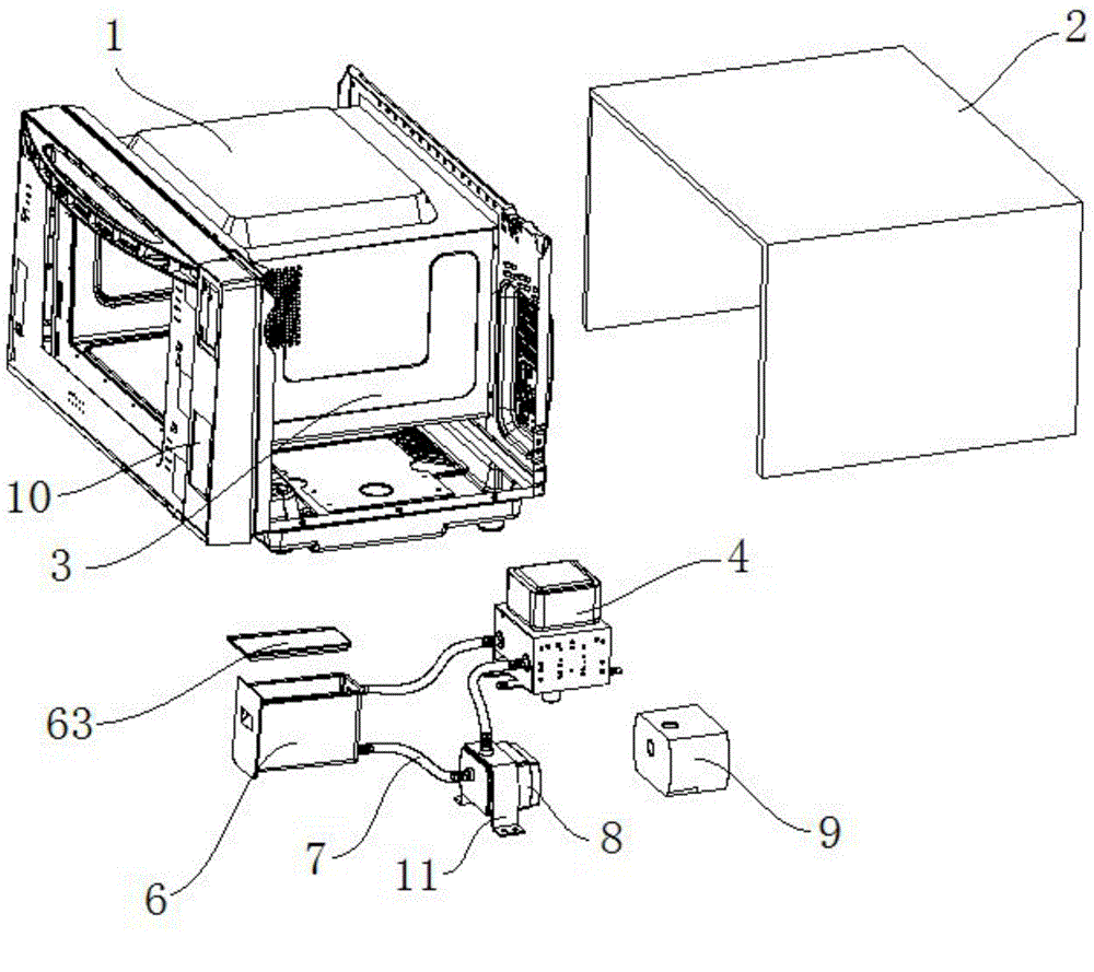 Water-cooling silent frequency-variable microwave oven