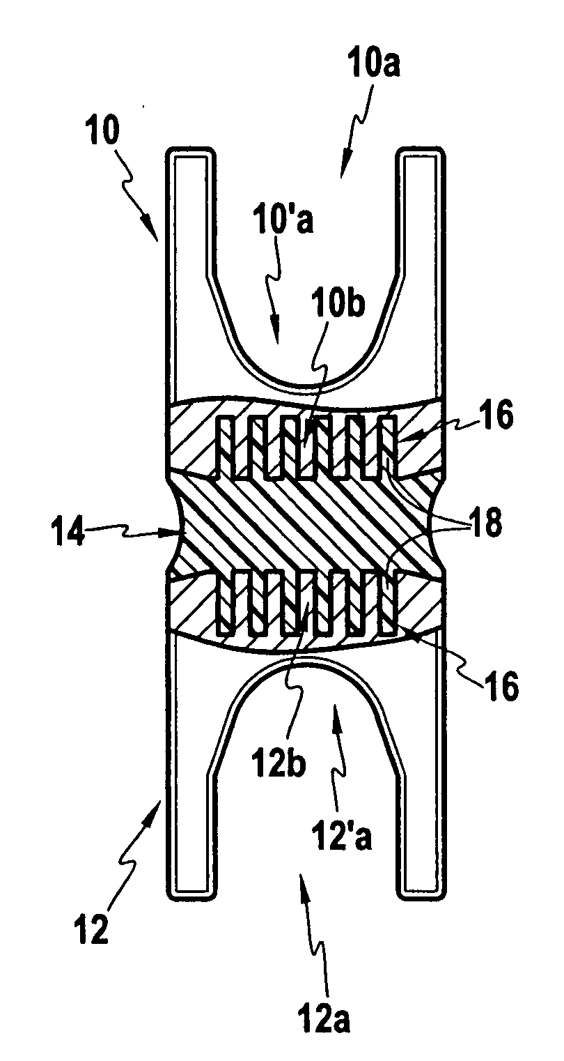 Shock-absorbing intervertebral implant