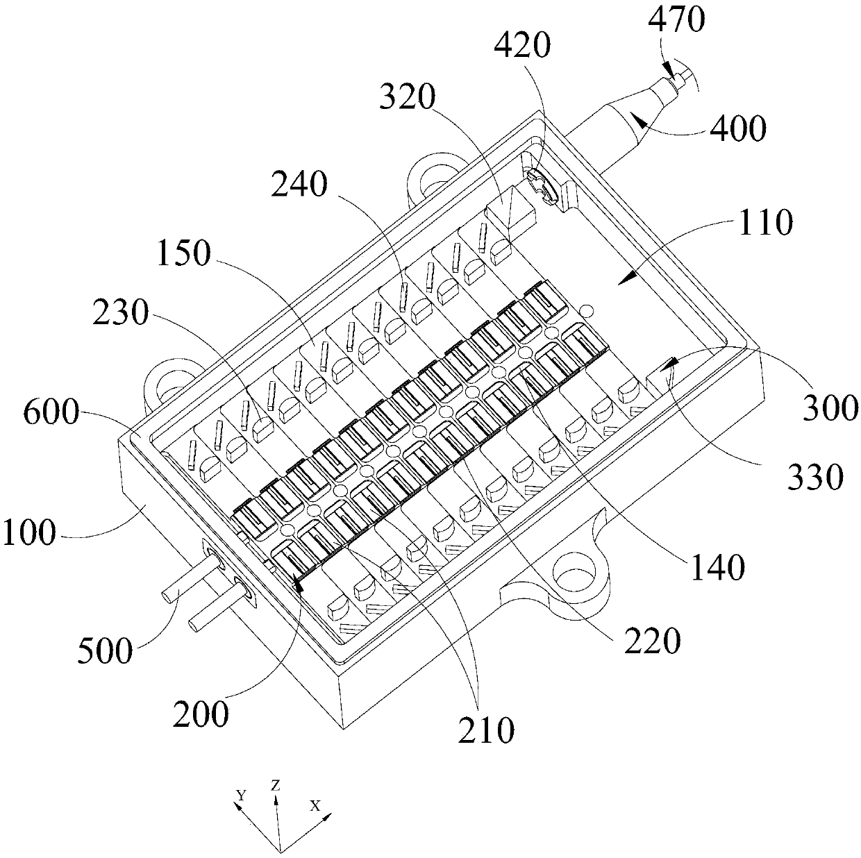 Multi-single tube large-power semiconductor laser package structure and laser