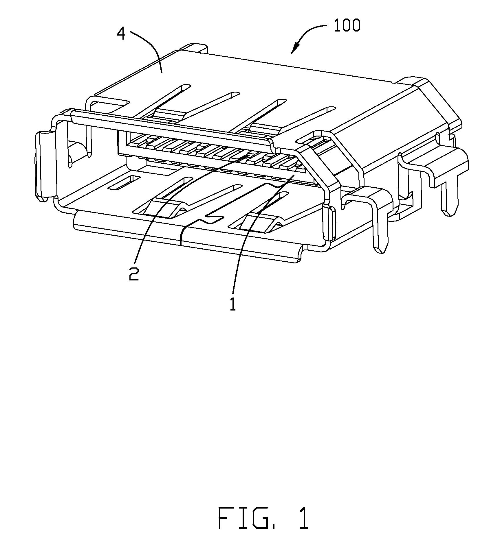 Electrical connector having grounding terminal having tail portion interconnected to metallic shell surrounding the connector