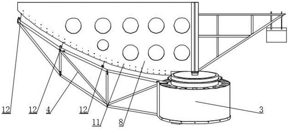 Main reflector interchange structure of satellite communication earth station antenna and technology for main reflector interchange structure