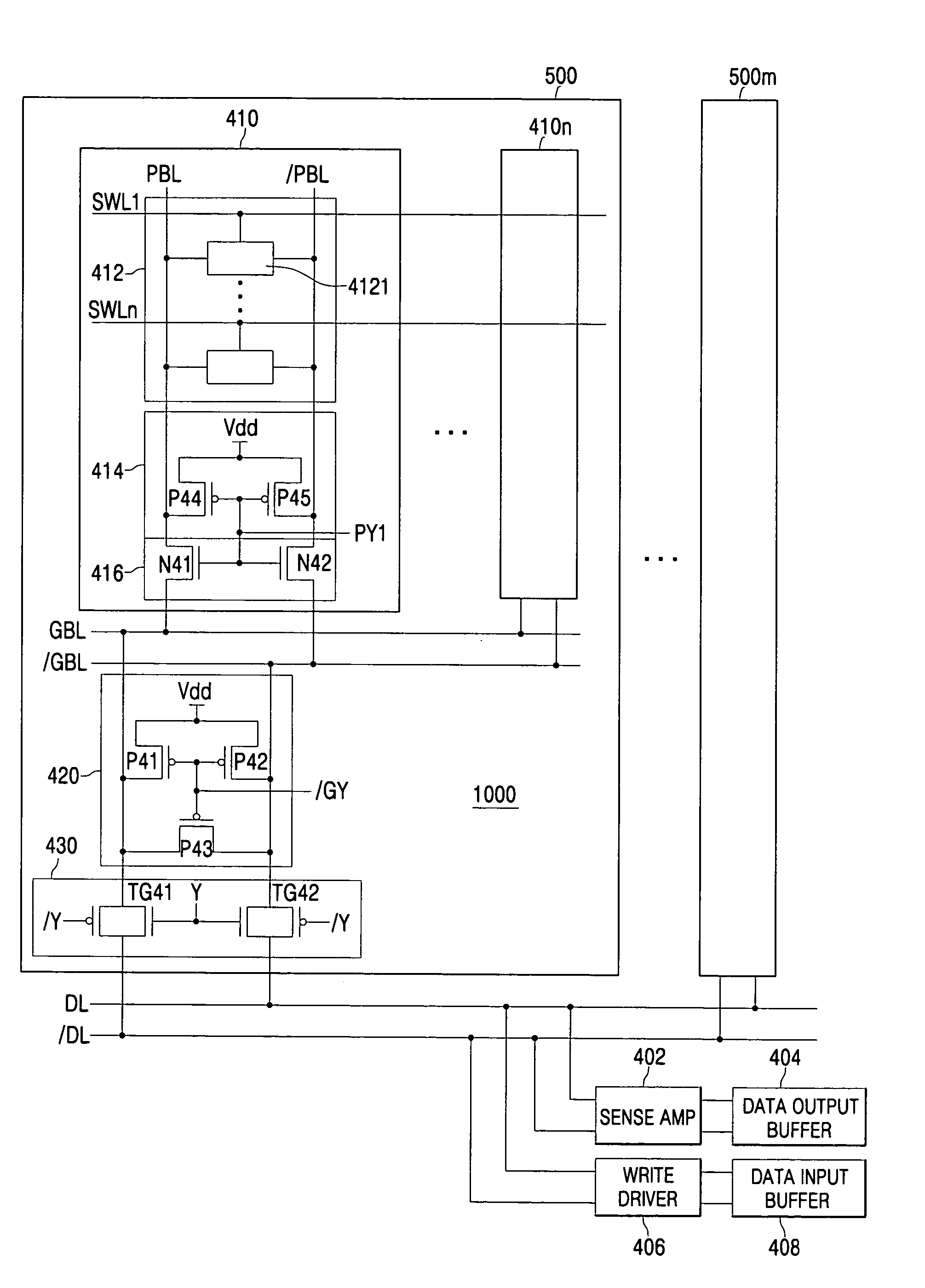 Integrated circuit memory devices having hierarchical bit line selection circuits therein