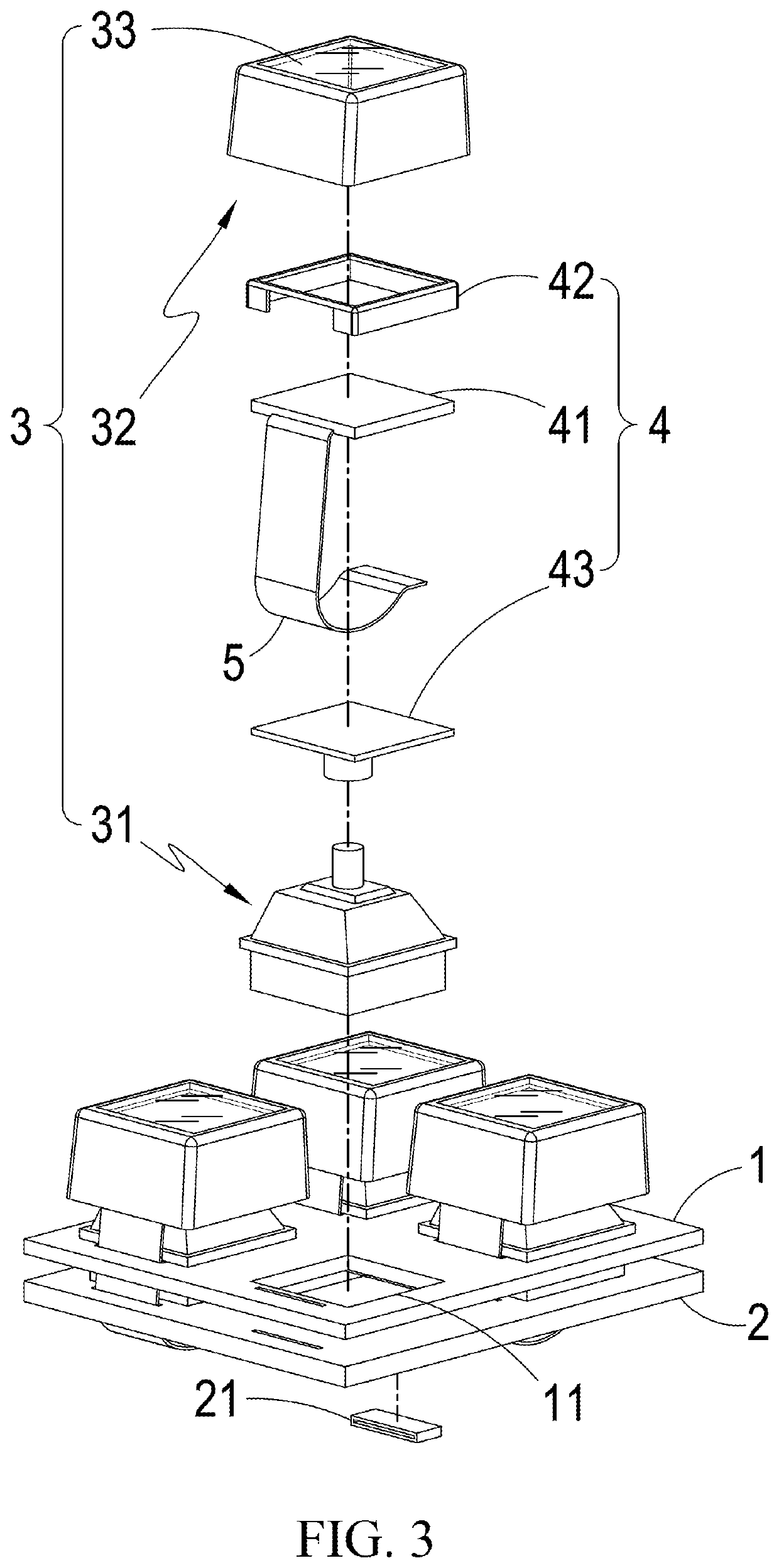 Display assemblies disposed inside mechanical keys in a mechanical keyboard