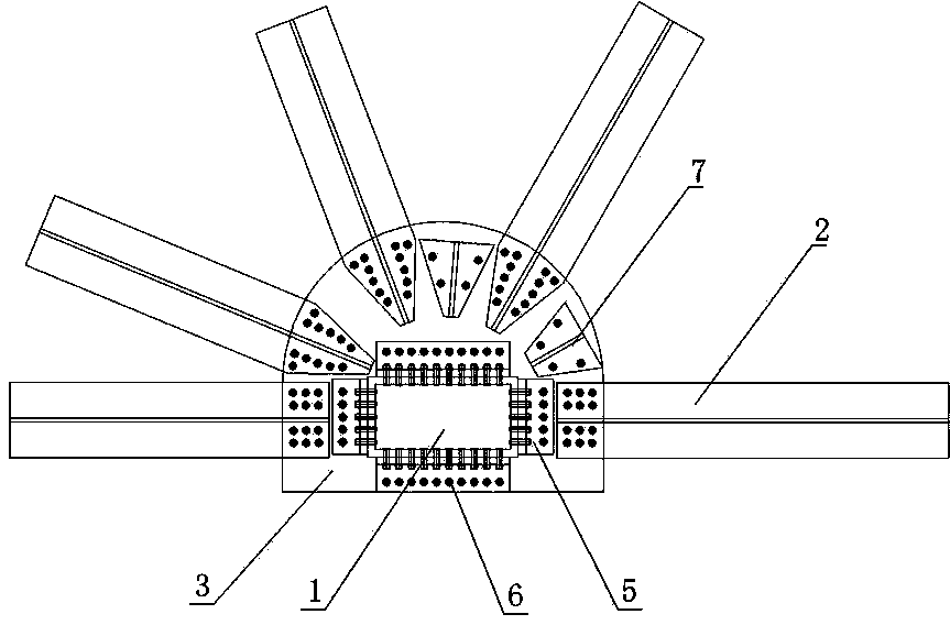 Step type aluminum alloy node device and assembling method thereof