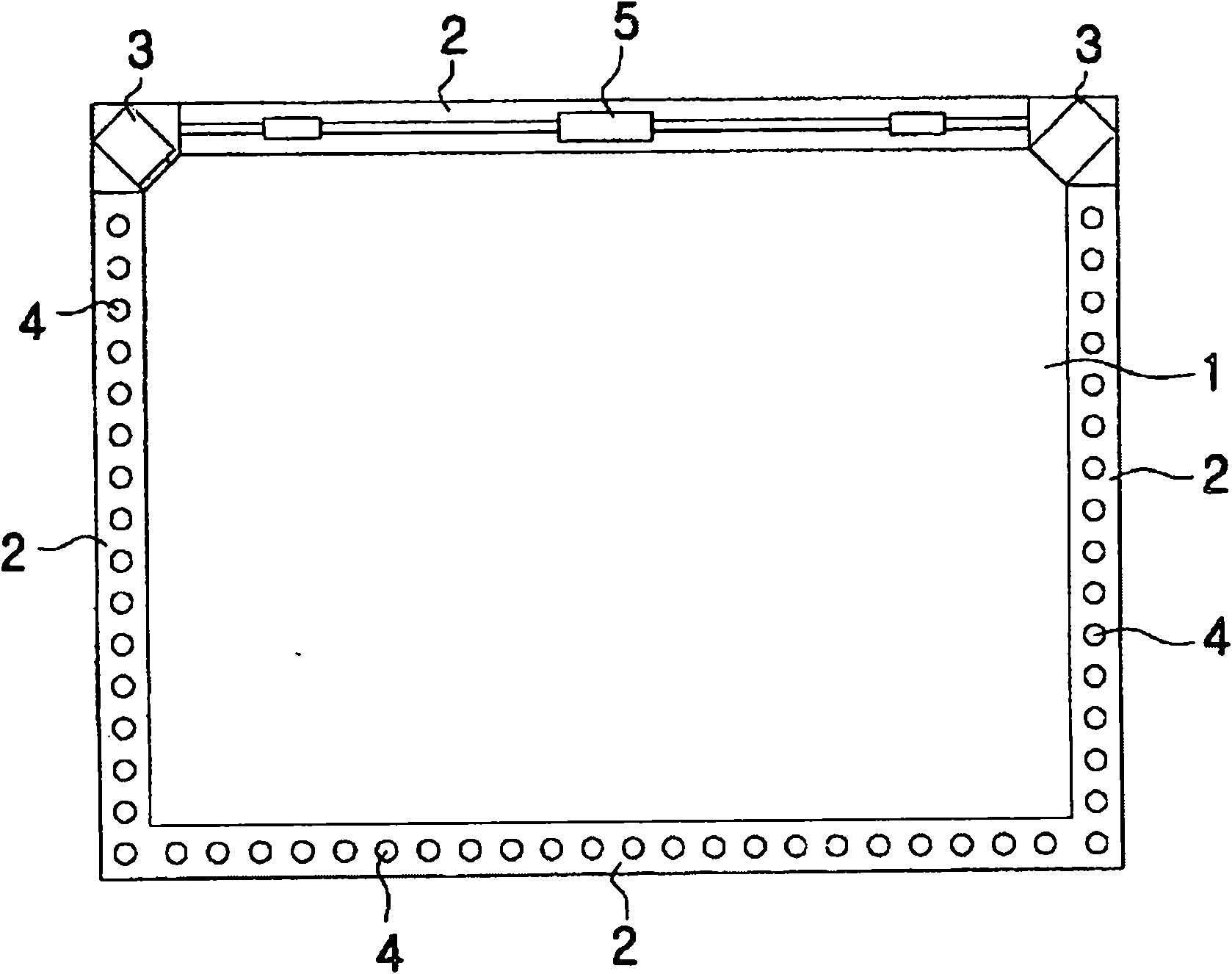 Touch screen adopting an optical module system using linear infrared emitters