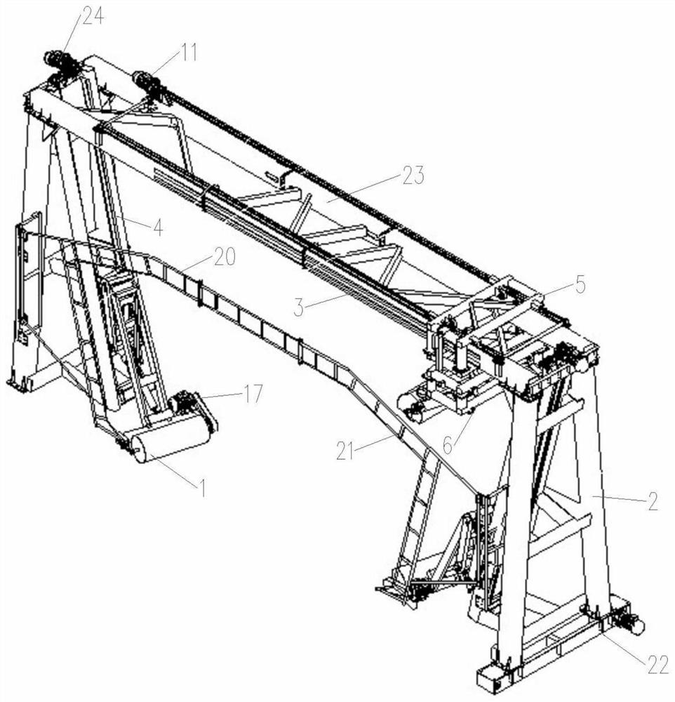 High-speed rail large box girder internal formwork cleaning device