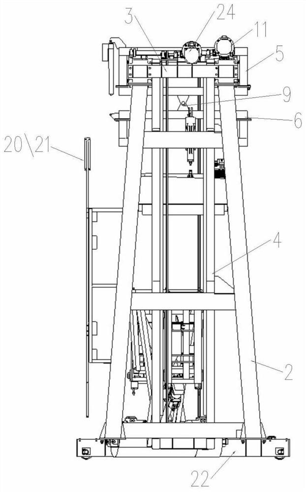 High-speed rail large box girder internal formwork cleaning device