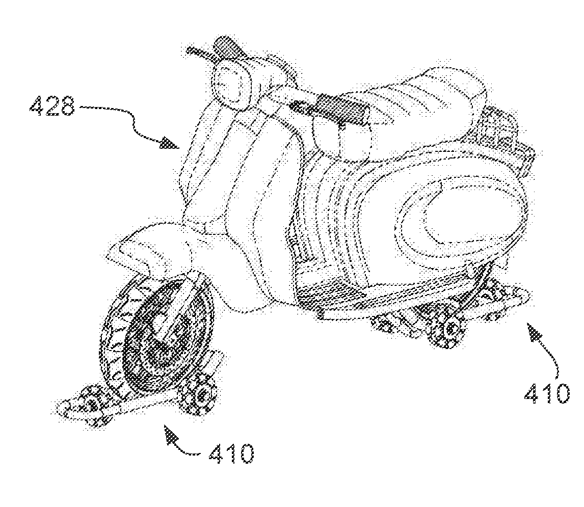 Improved apparatus for maneuvering parked motorcycles and motor scooters